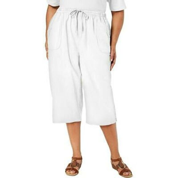 KAREN Scott White Comfort Waist Capri Pants 1x Nwt - Picture 1 of 12
